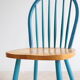 Pair of vintage Scandinavian Windsor chairs with blue bars