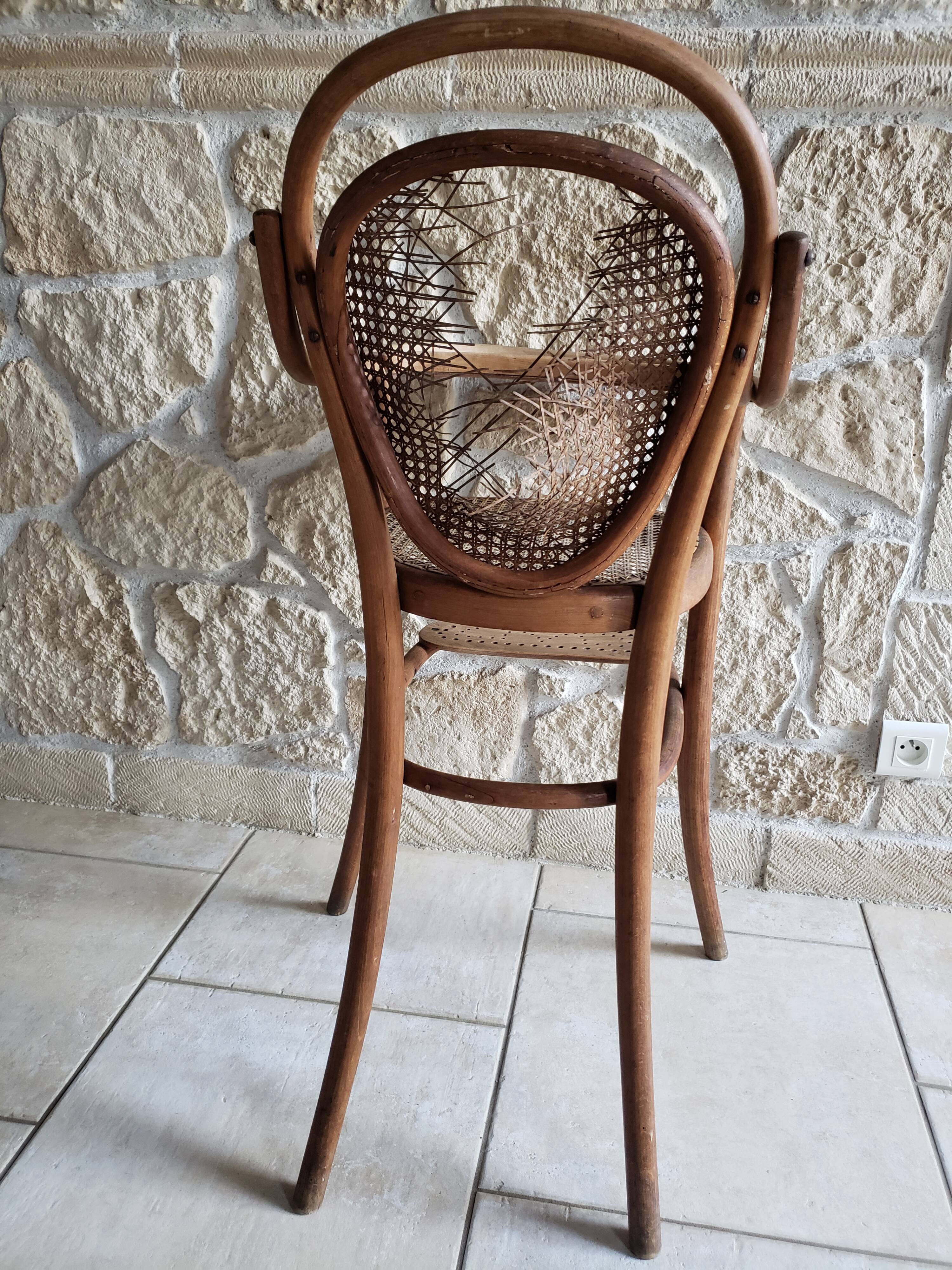 Thonet high canne chair