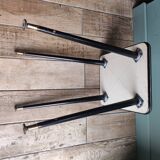 Side table plant holder formica feet compass wood brass vintage