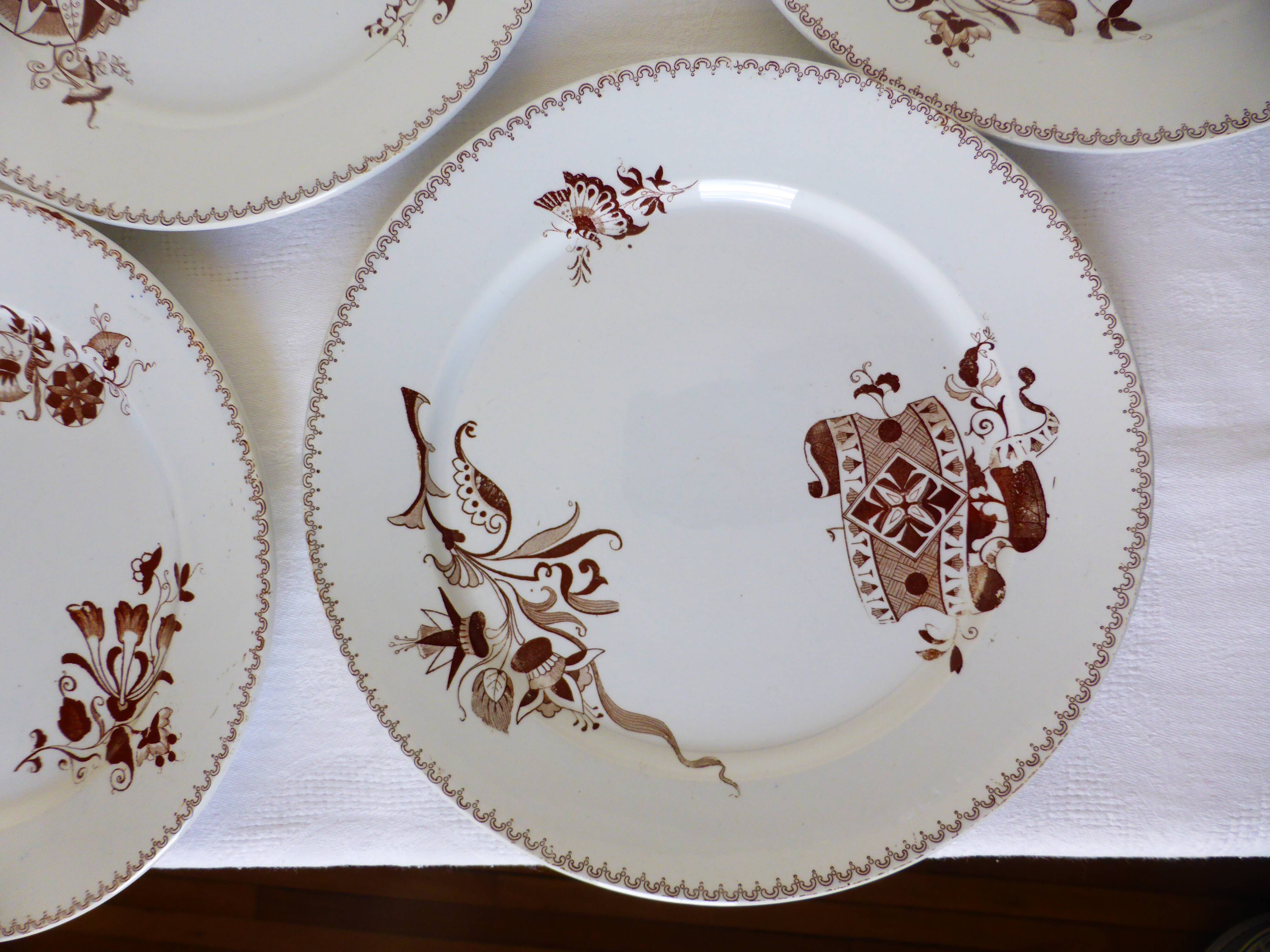 4 flat plates from Sarreguemines model Danish 210401