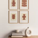Collection of 4 terracotta paintings signed eawy