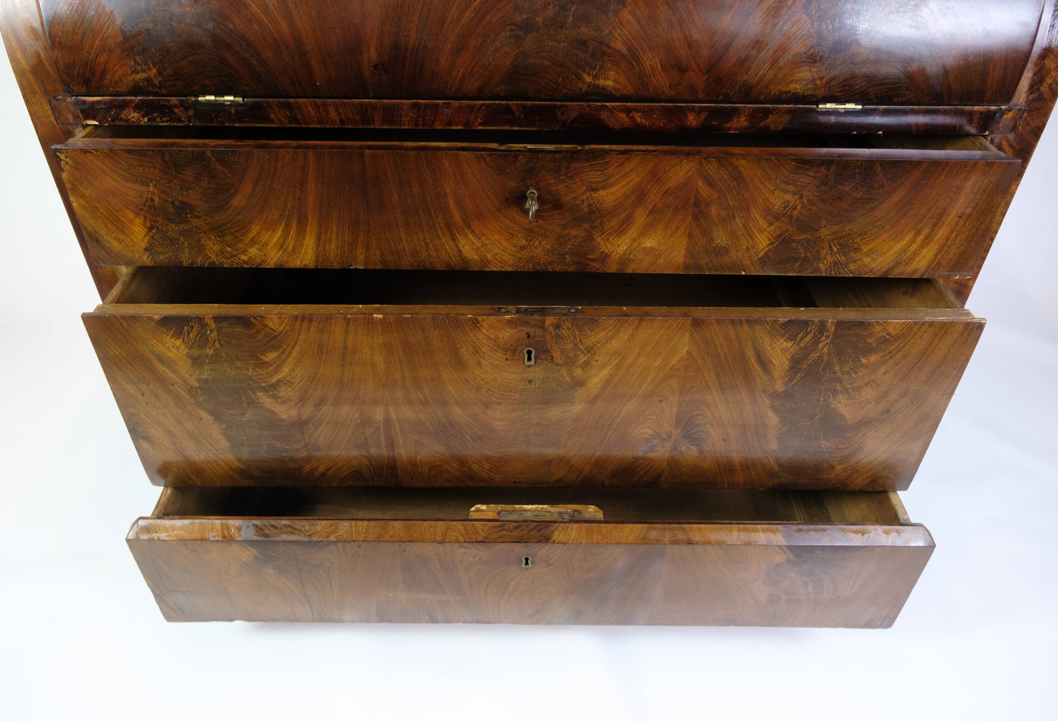 Chatol With Four Drawers Made In Hand Polished Mahogany From 1820s