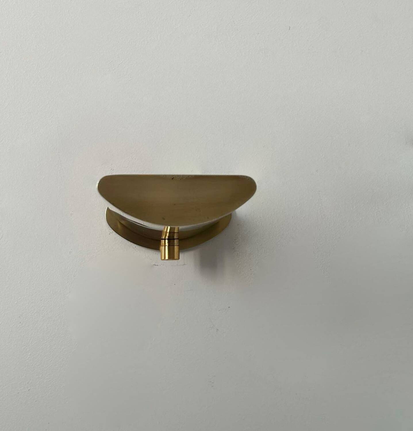 Vintage wall light with dimmer, solid brass, France 1970