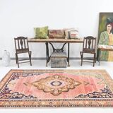 5x9 Pink & Navy Blue Soft Pastel Persian Rug, 152x272Cm SK 20089