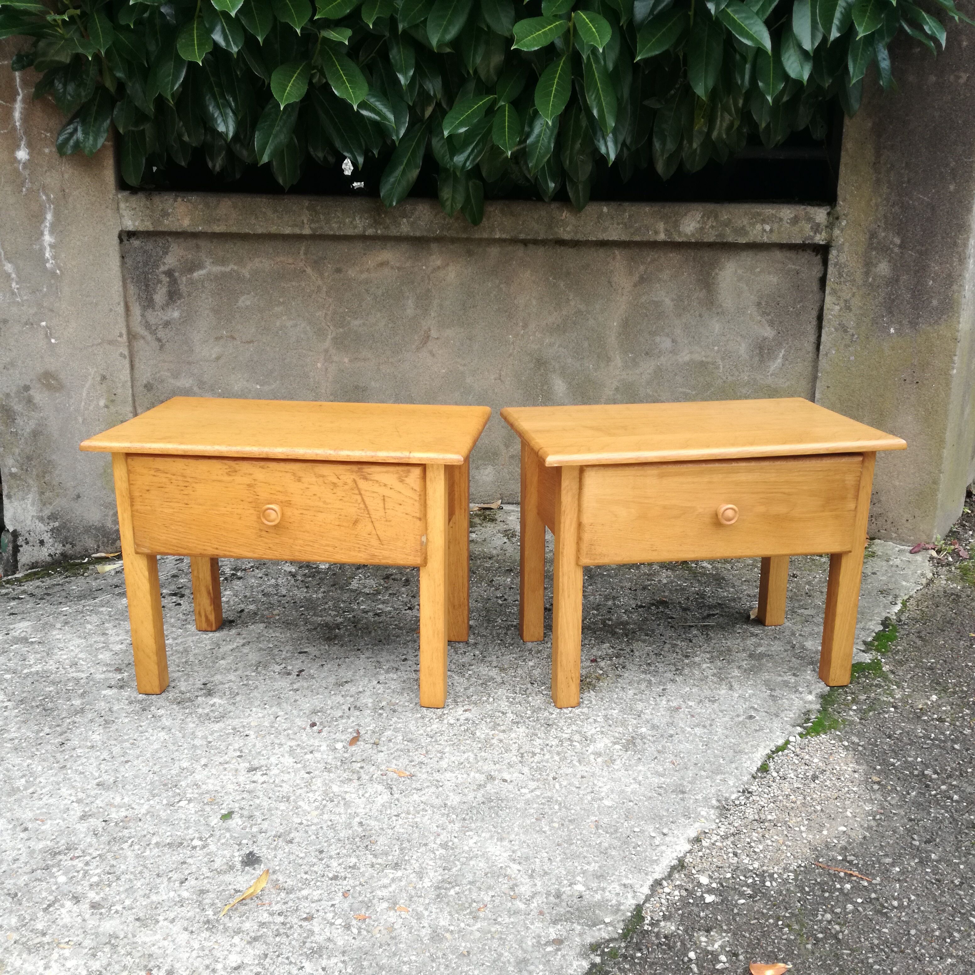 Oak bedside tables