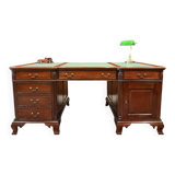 Classic English desk with green leather
