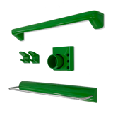 Gedy Green Bathroom Set, 1970s (2 towel rack + 1 cup holder + 2 Hooks)