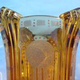 Vase art deco granité dégagé a l'acide & émaillé