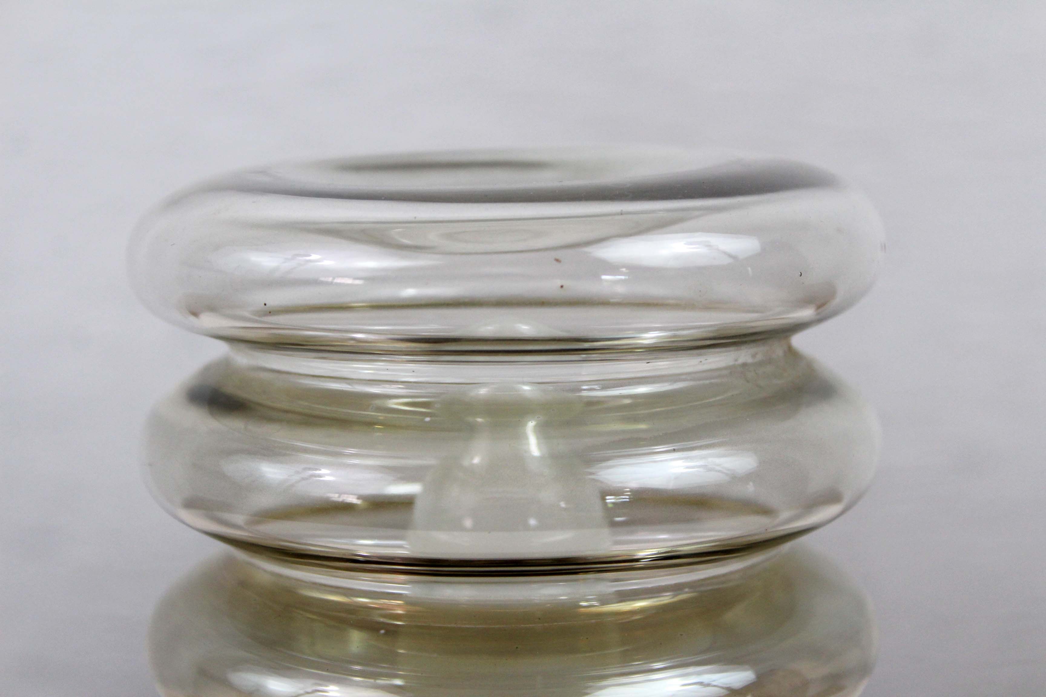 70's smoked glass table lamp