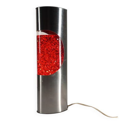 Lampe décorative rétro à paillettes rouges – design métal brossé