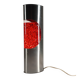 Retro decorative lamp with red glitter – brushed metal design