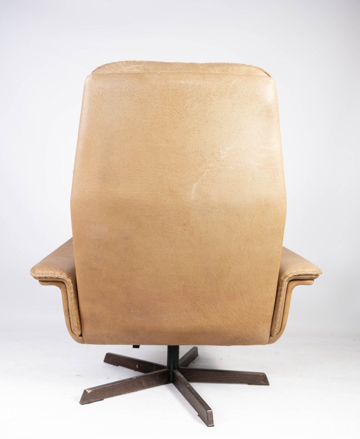 Armchair and stool in 1960s Danish leather and rosewood