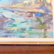 Mid-century Swedish oil painting "Abstract Landscape" – Vintage and framed
