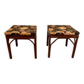 Rattan bench or pair of stools 1950.