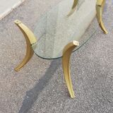 Vintage bronze and glass coffee table