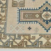 3x6 Cream Blue Oriental Vintage Rug, 109x187Cm