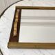Art deco mirror top in wood and brass gilded 30s