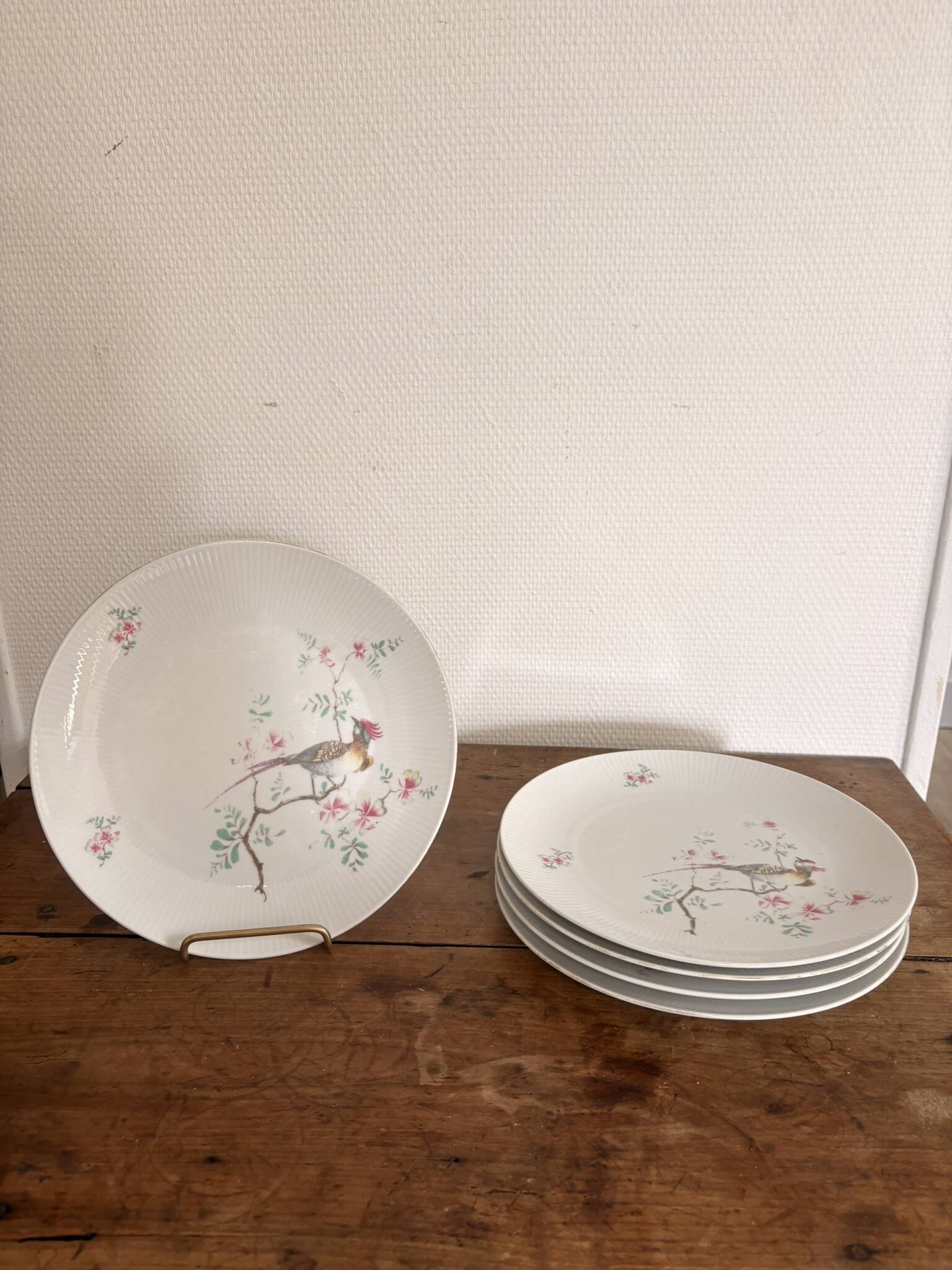 Lot 5 Plates Porcelain Seltmann Weiden Bavaria Birds Pheasant