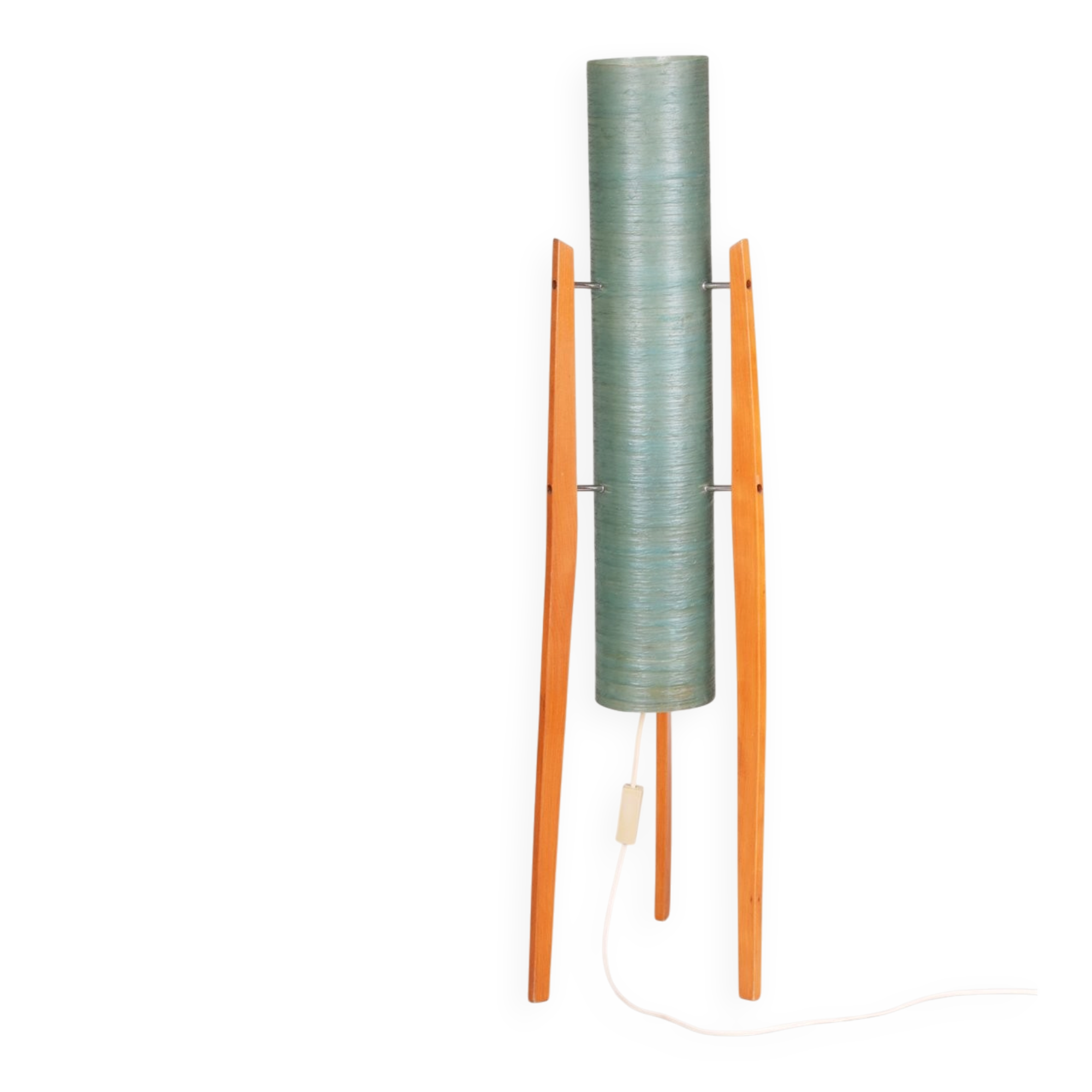 Mid-Century Floor Lamp in Beech by Novoplast Sereď, Czech, 1960s