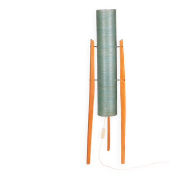 Mid-Century Floor Lamp in Beech by Novoplast Sereď, Czech, 1960s
