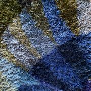 Mid-century Modern High Pile Blue Rya Rug, Sweden, 1960s