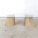Table basse vintage en travertin Italie, 1970