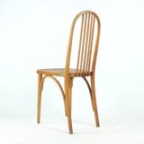 Vintage Thonet Bentwood Oak Chair With Original Label, Czechoslovakia, 1920