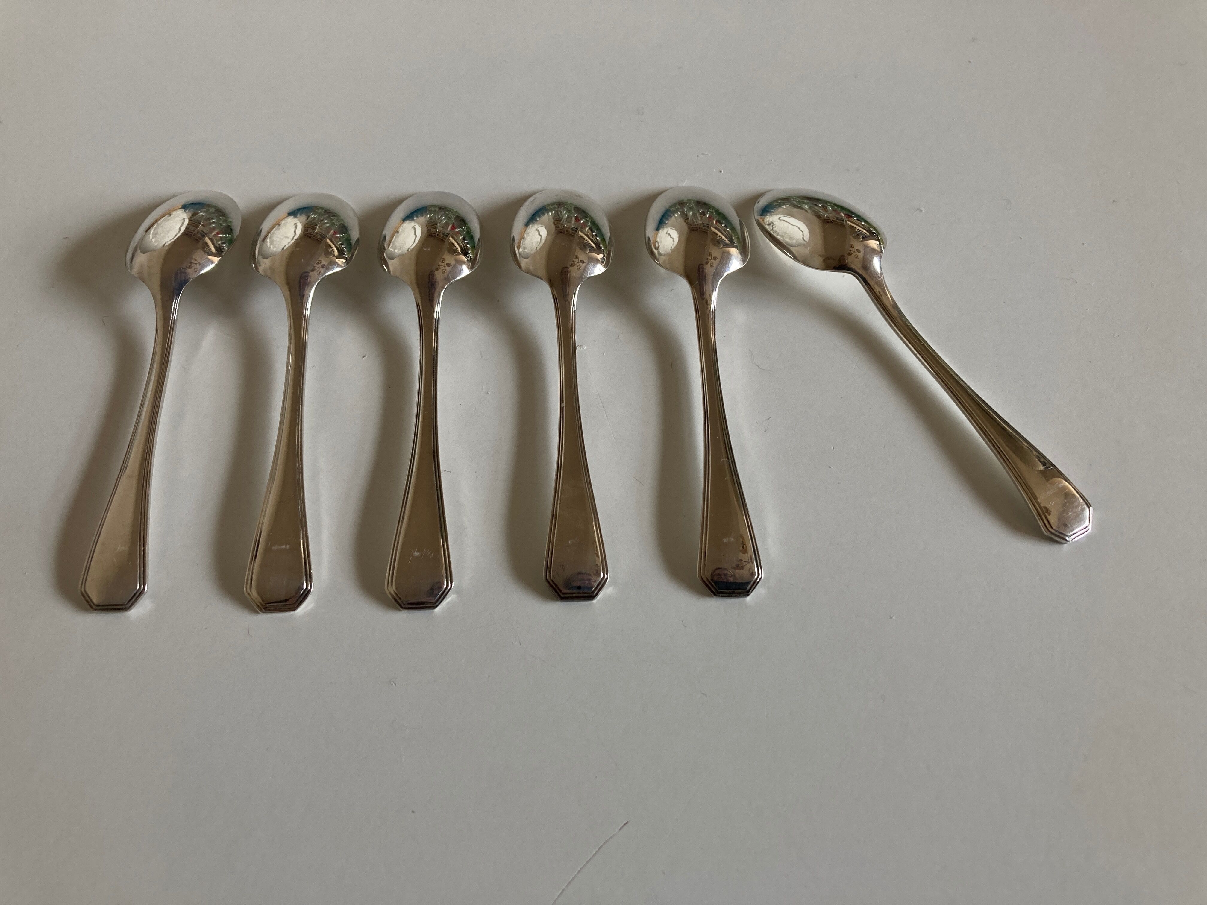 Set of 6 espresso spoons America Christofle Luc Lanel 1930