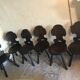 Set of 6 vintage brutalist solid wood chairs