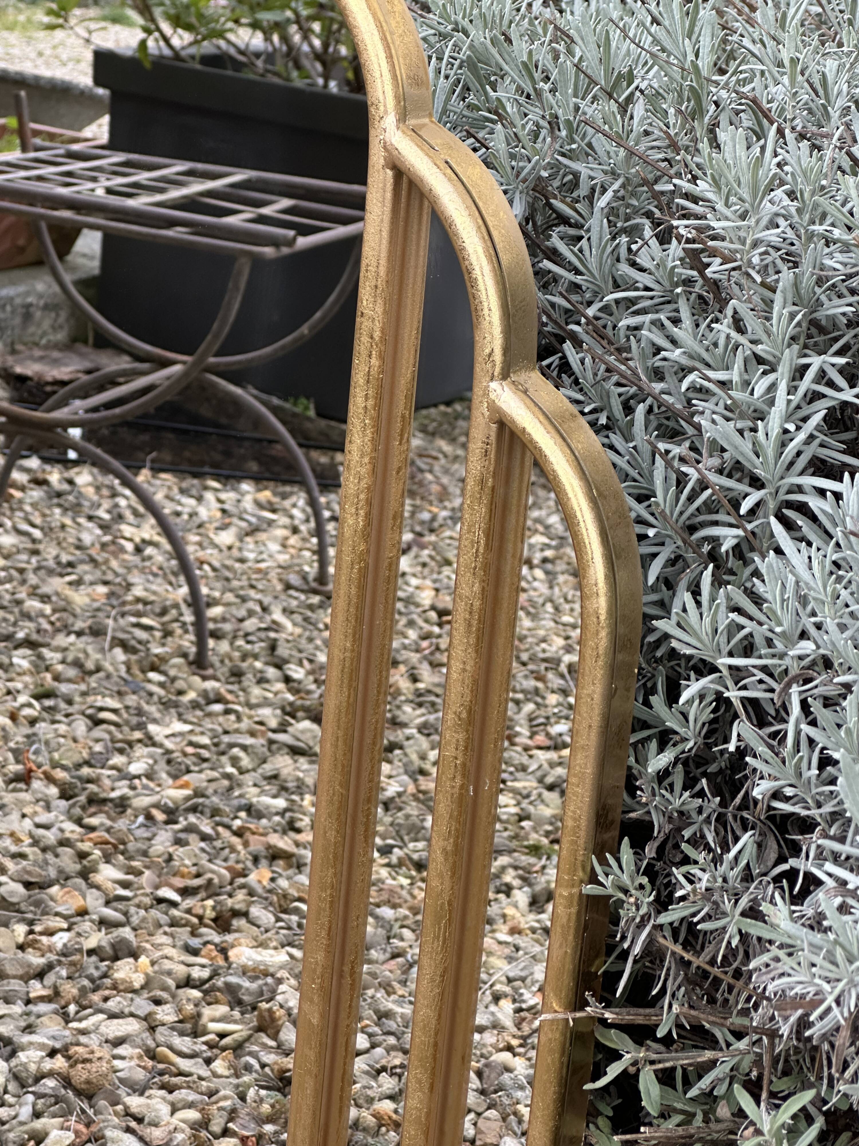 Art Deco style mirror in patinated gold iron 85 x 60 cm