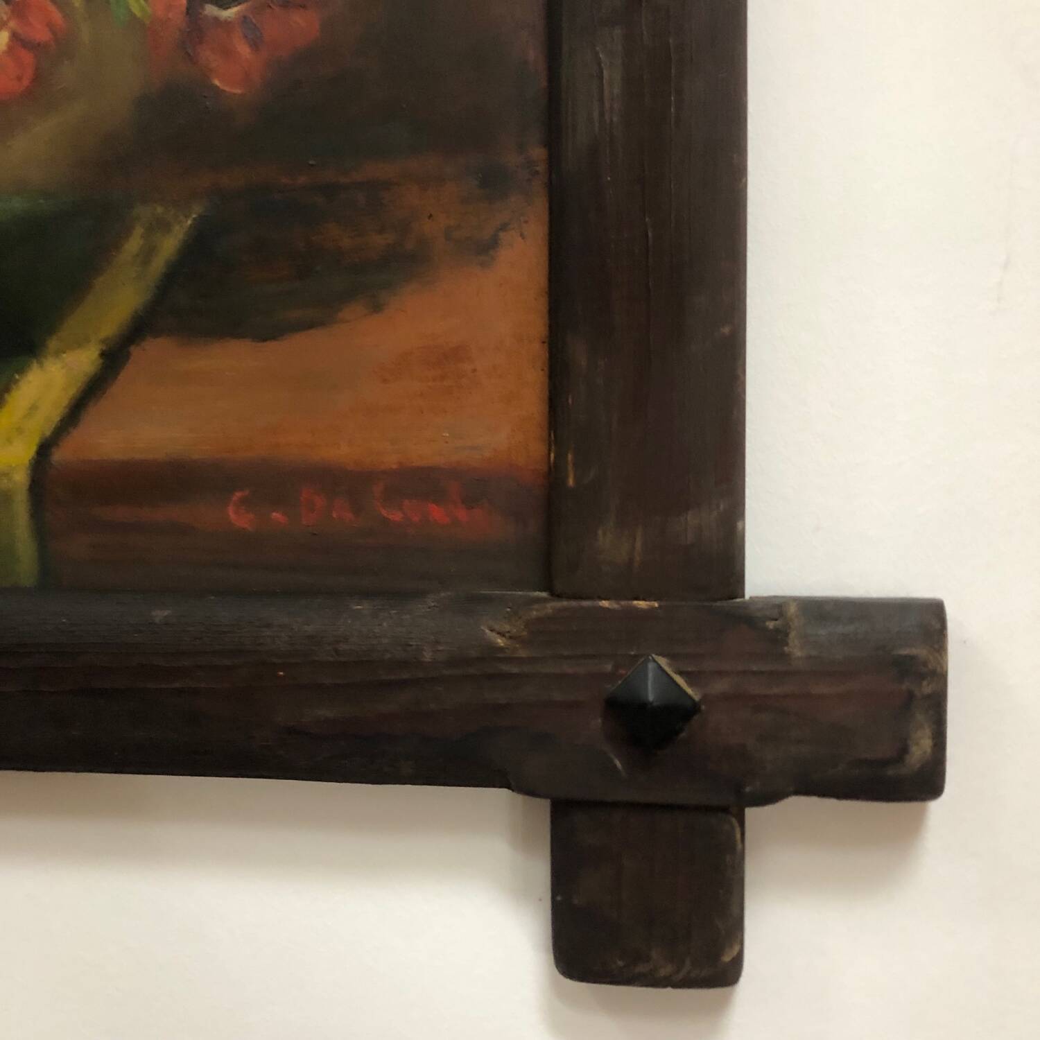 Oil on panel bouquet of tulips