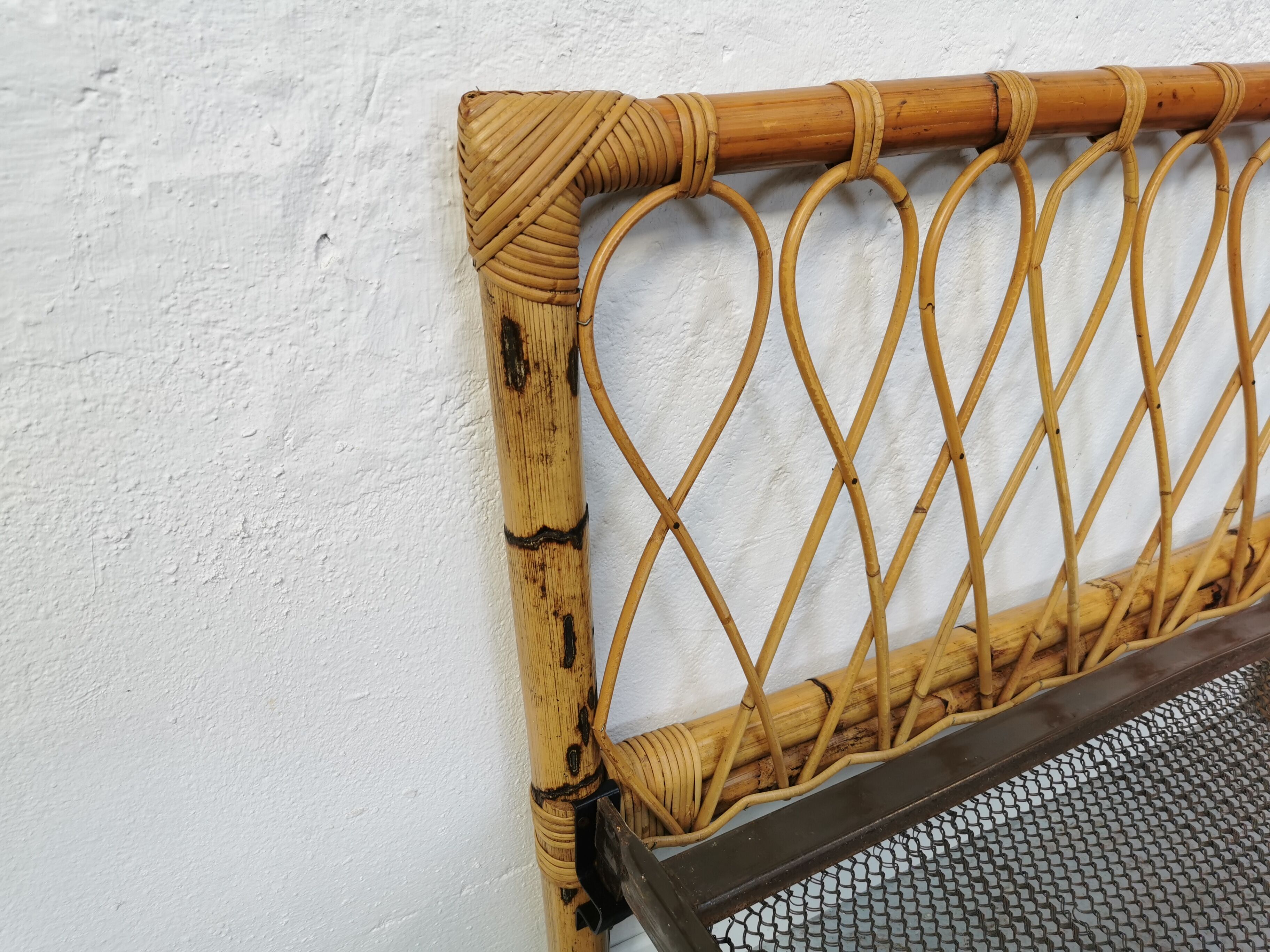 Pair of vintage rattan twin bed