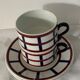 Pair of porcelain cups and cups Béarn HBCM Montereau