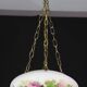 Vintage Glass Chandelier with Floral Decorations, Gallè Style, 1960
