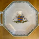 Old style moustiers plate white ceramic polychrome decor vintage