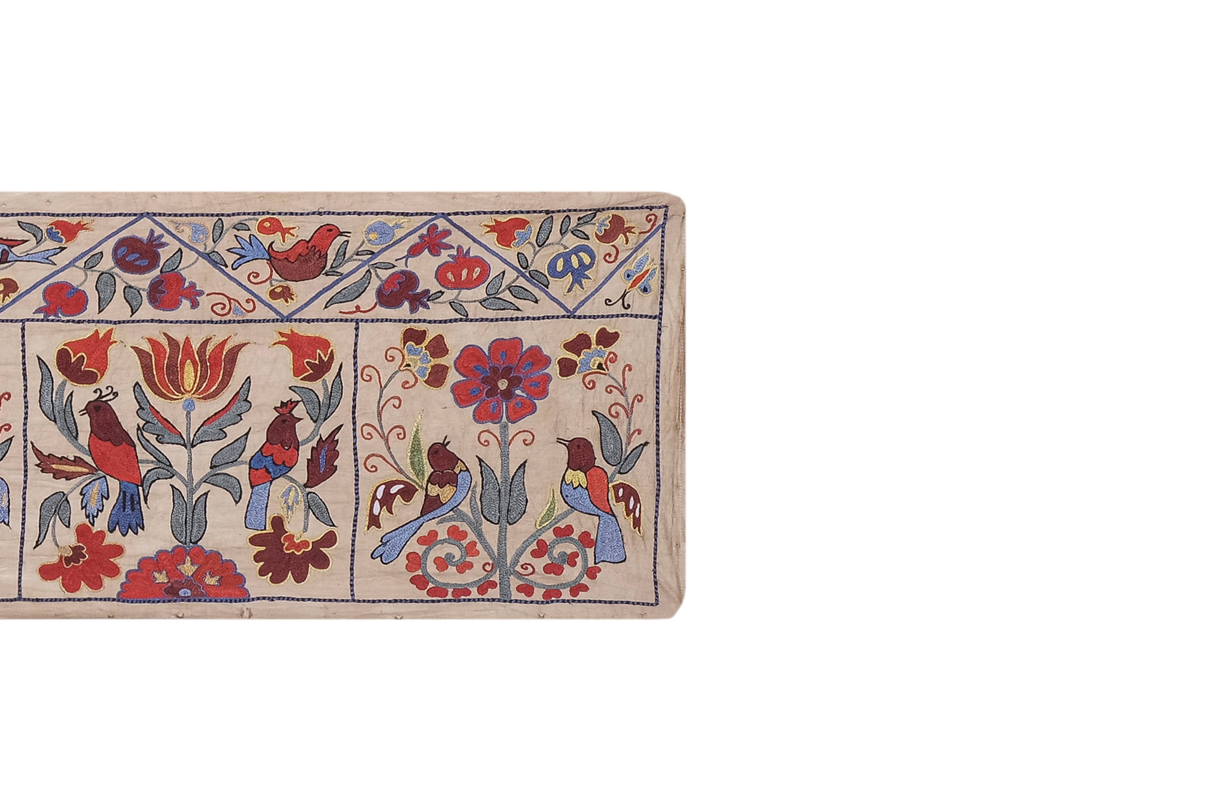 Hand knotted rug, vintage Turkish rug 45x190 cm