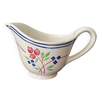 Lunéville K & G "primevere" hand-painted gravy boat