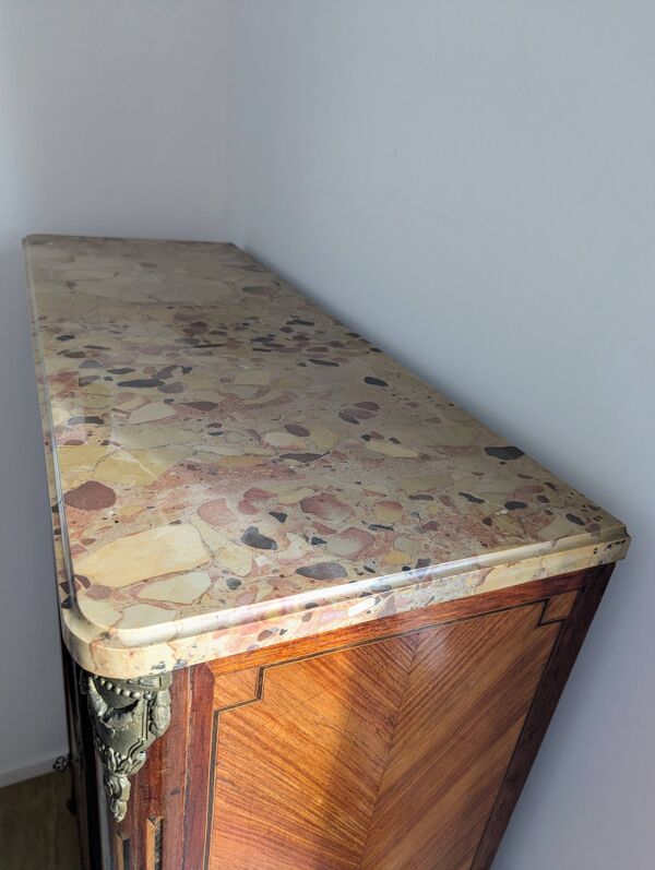 Bibliothèque en marqueterie  Style Transition Louis XV / Louis XVI