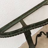 Wrought iron and marble wall console
