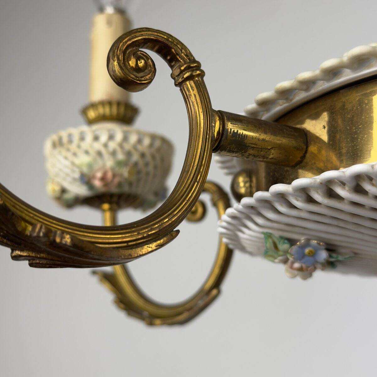 Capodimonte Art Nouveau Vintage Chandelier, 1930s