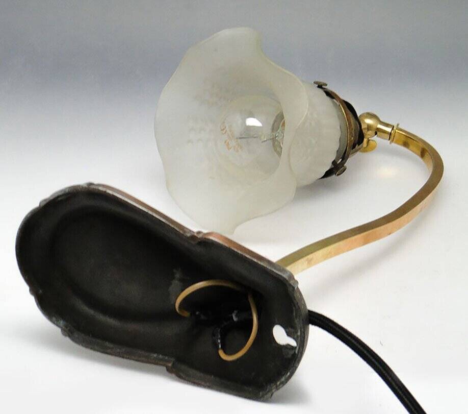 20th century glass and metal table lamp, Austria-Hungary, 1890s