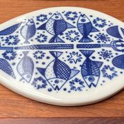 Mid-century porcelain fish wall plate from Porsgrund, Norway, 1960s.