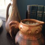 Flamed stoneware pitcher signed Méténier, 1900