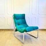 IKEA Pixi vintage green velvet armchair – Scandinavian retro design.