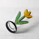 Yellow Tulip Flower Water Tumbler Kosta Boda by Ulrica Hydman Vallien