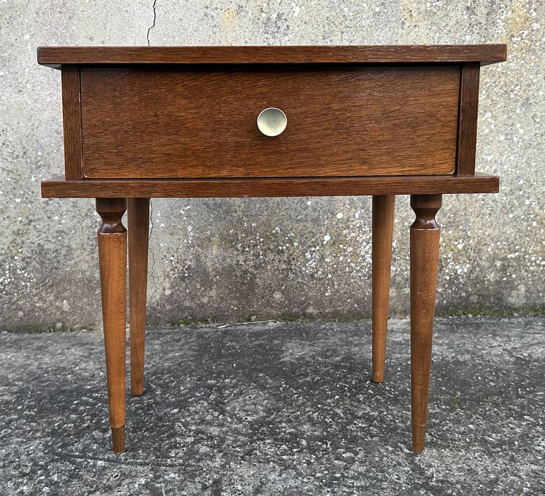 Paire de tables de nuit bois, vintage, années 60