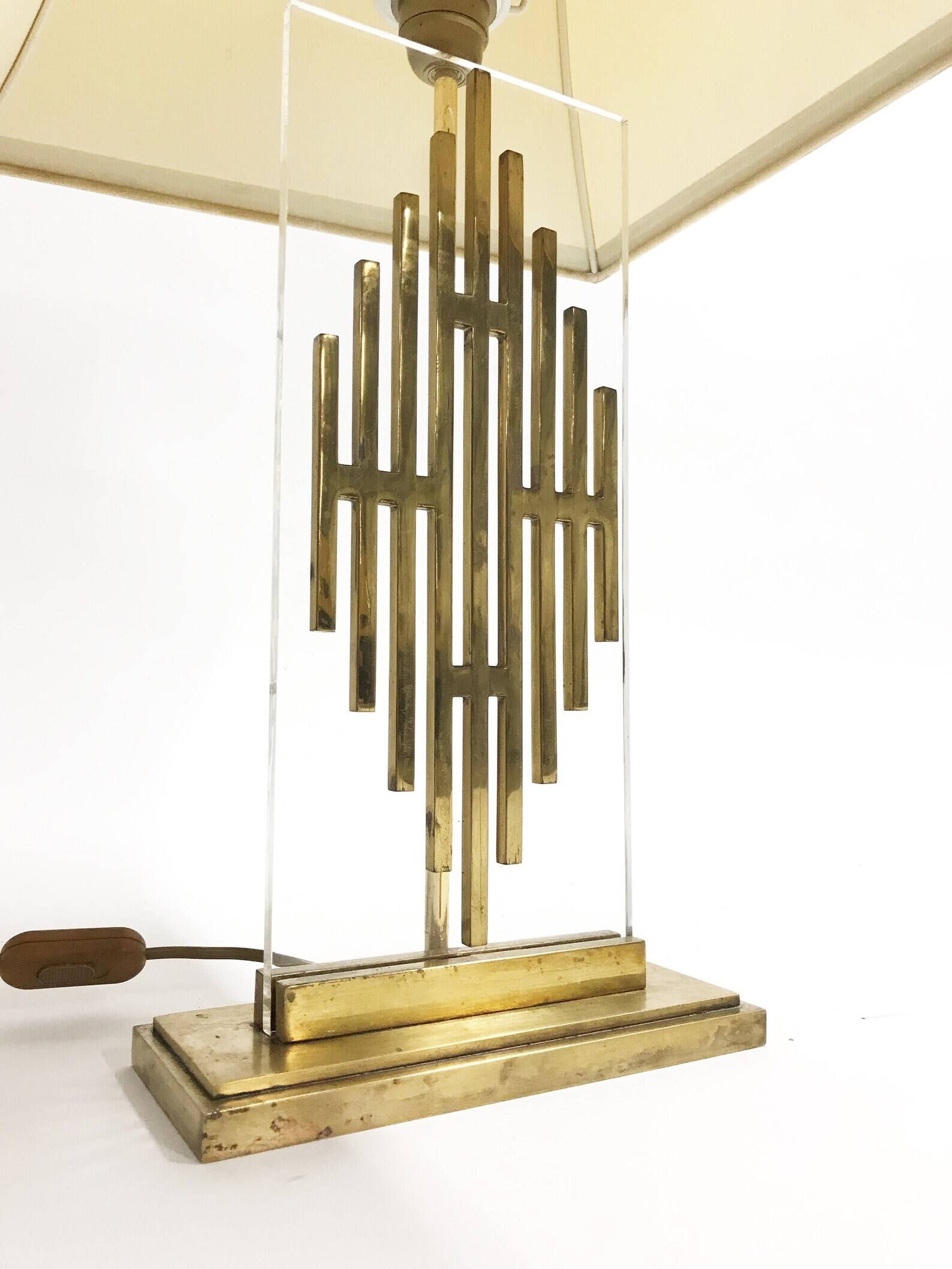 Vintage bronze table lamp, 1960s