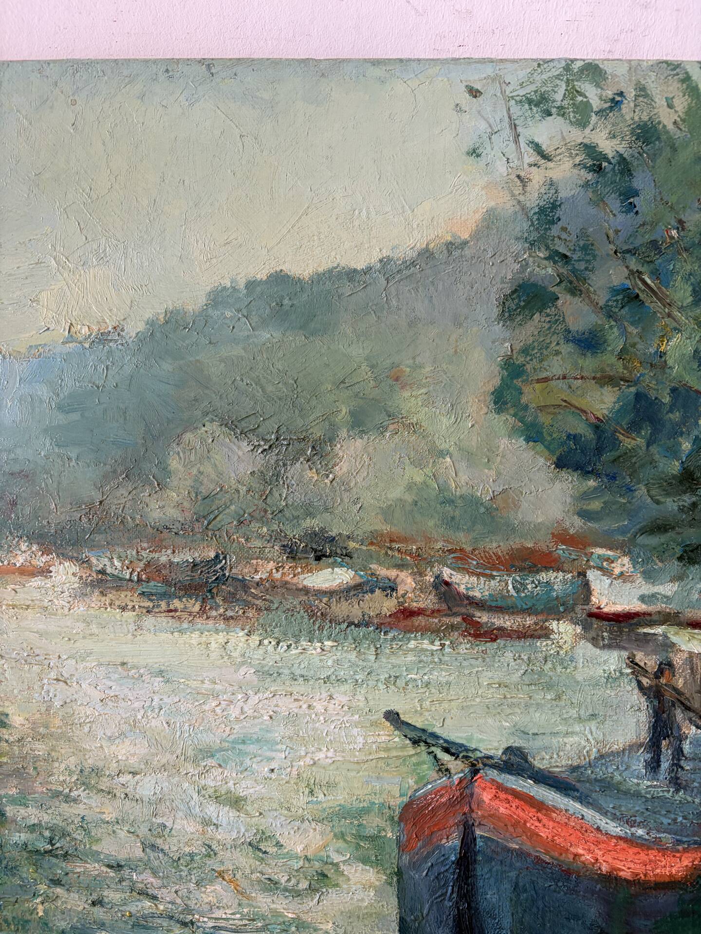 Banks of the Seine at Bougival, oil on canvas signed
