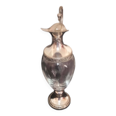 Carafe vintage verre et métal