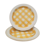 2 Yellow checkered dishes Sarreguemines